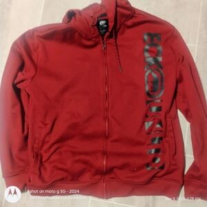 Ecko Unlimited Red Zip-Up Hoodie with Vertical Logo